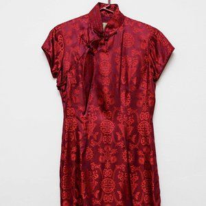 Shanghai Tang red cheongsam qipao Chinese dress